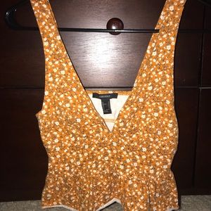 Burnt Orange Floral Crop Top Forever 21 🧡